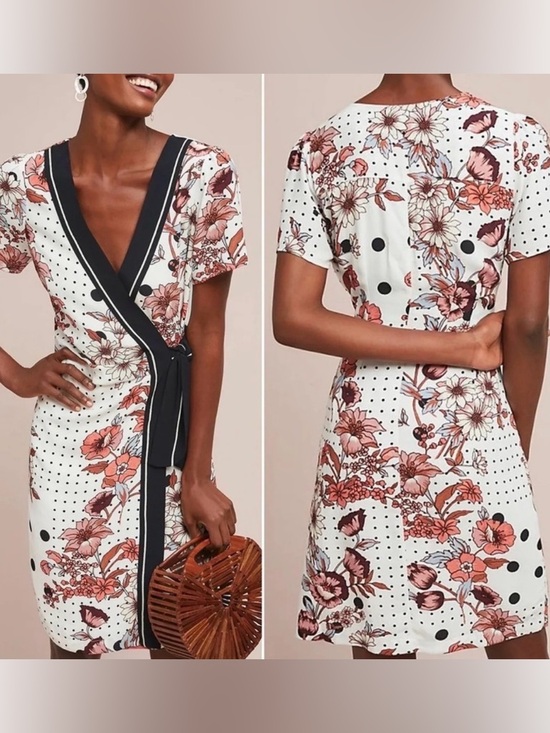 Anthropologie Dresses & Skirts - Maeve by Anthropologie Aubrey Floral Wrap Style Women’s Dress Size 14